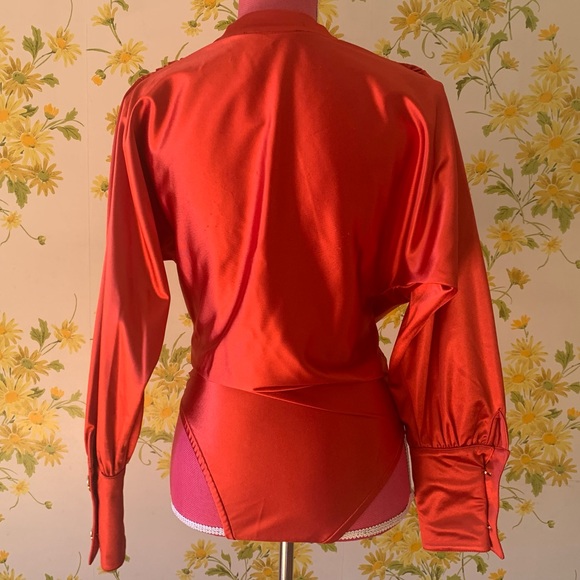 Deep V Neck Long Sleeve Bodysuit size M - Picture 4 of 8